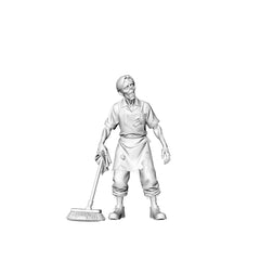 Detail view of MRY-SFW LYGR321 3D Printed Canteen Staff Zombies Set - Cook, Baker, Server, Cleaner Unpainted Model Kit Model