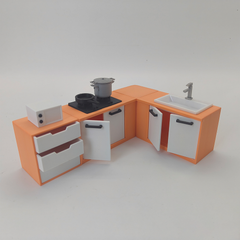 LYTP121004 1/12 Spring Kissed Moments Spring Kitchen 3D Printing DIY Miniature Scenes Dollhouse Creative Decorations Desktop Scenarios Mini Models 12-Inch BJD OB Doll