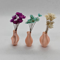 LYTP12401C/E/G/H 1/12 Scale Art Vases Lot of 3 + 3 flowers Dollhouse Miniature Mini Diorama Decor Garden BJD Ornamental