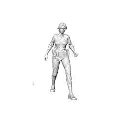 Detail view of MRY-SFW LYGR309 3D Printed Police Station Zombie Figures Set - Patrol SWAT Female Officer Detective Auxiliary Police Unpainted Model Kit Model