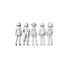 Detail view of Yao's Studio LYTR068 Trendy Girls Group 3D Print Model Set, 5-Style Unpainted Figures, DIY Painting Kit 1set Model
