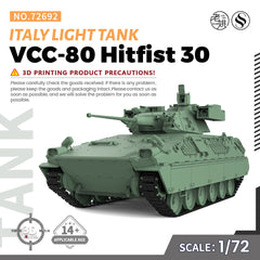 SSMODEL 692 Military Armoured Model Kit Italy VCC-80 Hitfist 30 Light Tank