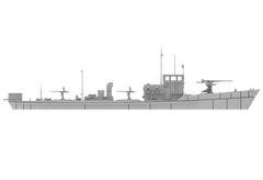 RHWS003 IJN Type 5 Wooden Submarine Chaser Water line