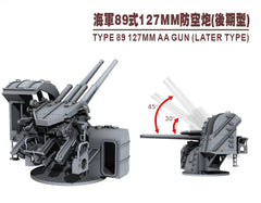 SSMODEL R350016 1/350Ratio 127mm gun late stage split three angle adjustments