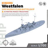 SSMODEL 519 Military Warship Model Kit SMS Nassau Class Westfalen Battelship