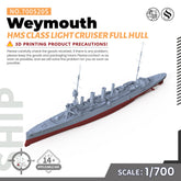SSC520S Military Model Kit HMS Weymouth Class Light Cruiser Full Hull