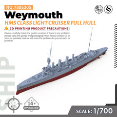 SSC520S Military Model Kit HMS Weymouth Class Light Cruiser Full Hull