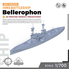SSMODEL 529 Military Warship Model Kit HMS Bellerophon Battleship