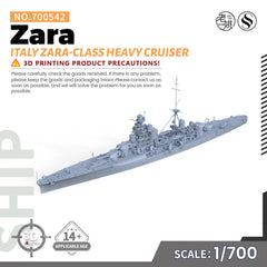 SSMODEL 542S Military Warship Model Kit Italy Navy Zara Class Heavy Cruiser Zara