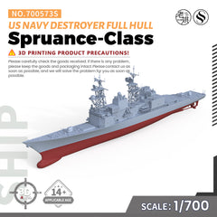 SSMODEL 573S Military Warship Model Kit US Navy Spruance Class Destroyer