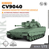 SSMODEL 738 Military Armoured Model Kit Sweden CV9040 Light Tank