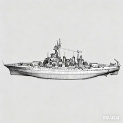 SSC135 Military Model USS Colorado Class Maryland Battleship (BB-46) Water Line