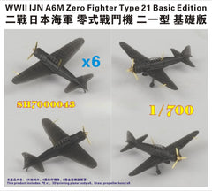 Five star 1/700 SH700043 WWII IJN A6M Zero Fighter Type 21 Basic Edition (6set)