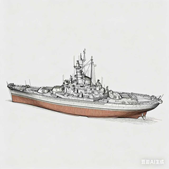 SSC136 Military Model USS South Dakota Class South Dakota Battleship (BB-57) Water Line