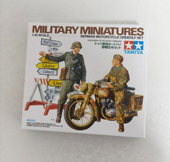 Tamiya 35241 1/35 Scale Military Model Kit German Soldier Motorcycle Orderly Set