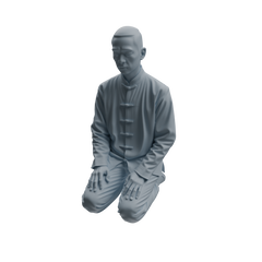 Detail view of MRY-SFW LYTR1087 Traditional Clothing Kneeling Character Modern Model 4 pcs Model