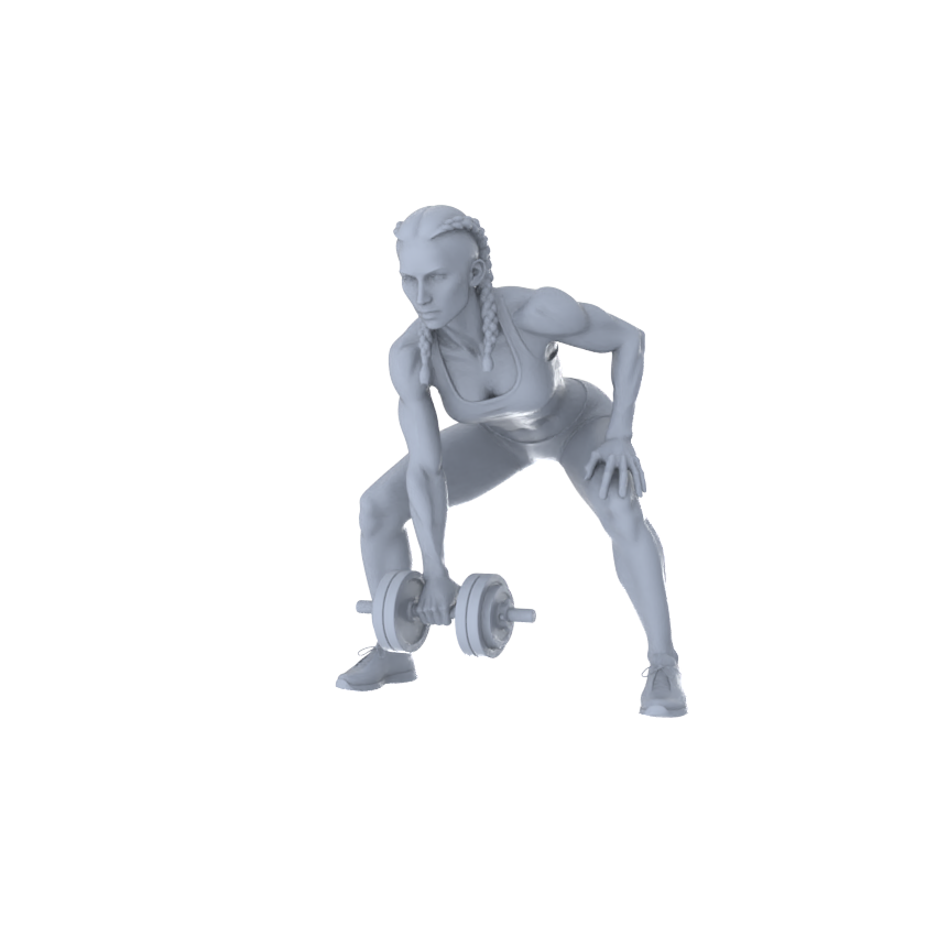 MRY-SFW LYTR570A Modern Fitness Style Dumbbell Holding Female Single 3D Printed Resin Model Kit by SSMODEL