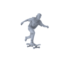 Detail view of MRY-SFW LYTR553 Modern Street Skateboarders Pose Group of 6 Miniature Car Diorama Figures Scene Props Accessories Resin Model