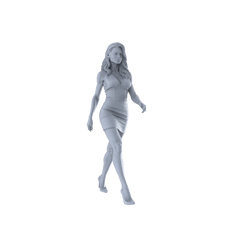 MRY-SFW 571A 1/18 Modern Elegant Deep V-Hip Skirt Walking Female Single 1pc 3D Printed Resin Model Kit by SSMODEL