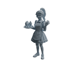 Detail view of MRY-SFW LYTR1057 Ice Cream Shop Staff Character Modern Model 4 pcs Model