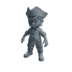 Detail view of MRY-SFW LYTR1090 Chibi Pirate Boy Character Modern Model 4 pcs Model