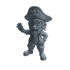 Detail view of MRY-SFW LYTR1089 Chibi Pirate Character Modern Model 4 pcs Model