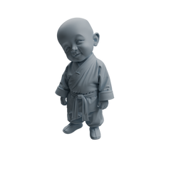 Detail view of MRY-SFW LYTR1073 Cute Expression Little Monk Character Modern Model 3 pcs Model