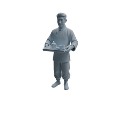 Detail view of MRY-SFW LYTR985 Republic of China Teahouse Waiter Character Modern Model 4 pcs Model