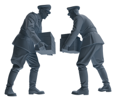 Detail view of MRY-SFW LYGR578 WWII French Army Five-Person Carrying Group Model