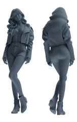 Detail view of MRY-SFW LYTR854 Fashion Girl Figure Modern Model 4 pcs Miniature Car Diorama Figures Scene Props Accessories Resin Model