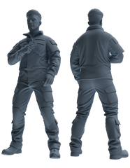 Detail view of MRY-SFW LYGR698 Modern U.S. Military Six-Person Reprimand Group Model