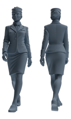 Detail view of MRY-SFW LYTR862 Flight Attendant Service Pose Woman Figure Modern Model 4 pcs Miniature Car Diorama Figures Scene Props Accessories Resin Model