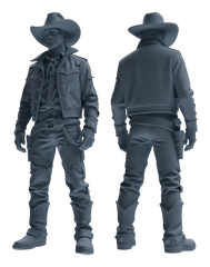 Detail view of MRY-SFW LYTR903 Cowboy Style Man Multi-look Modern Model 4 pcs Model