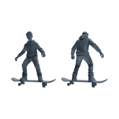 Detail view of MRY-SFW LYTR787 Skateboard Figure Modern Model 3 pcs Miniature Car Diorama Figures Scene Props Accessories Resin Model