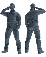 Detail view of MRY-SFW LYGR694 Modern U.S. Military Six-Person Saluting Group Model