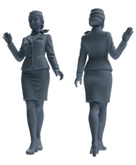 Detail view of MRY-SFW LYTR860 Flight Attendant Uniform Woman Figure Modern Model 3 pcs Miniature Car Diorama Figures Scene Props Accessories Resin Model