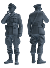 MRY-SFW SSTR180 Miniatures Soldier Model Kit Officer Pose Modern Model 3 pcs