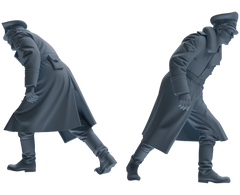 Detail view of MRY-SFW LYGR713 WWII German Army Officer War Scene Six-Person Advancing Group Model