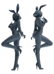 Detail view of MRY-SFW LYTR887 Bunny Girl Figure Modern Model 4 pcs Model