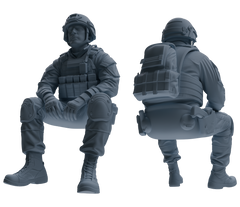MRY-SFW SSTR205 Miniatures Soldier Model Kit Multi-Pose Modern & WWII Soldier Model 6 pcs