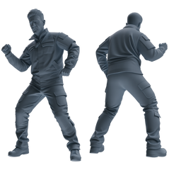Detail view of MRY-SFW LYGR692 Modern U.S. Military Six-Person Dancing Group Model
