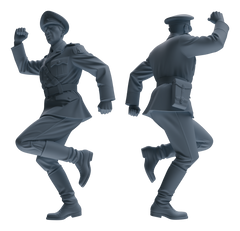 Detail view of MRY-SFW LYGR586 WWII French Army Five-Person Dancing Group Model