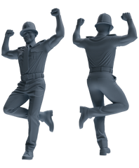 Detail view of MRY-SFW LYGR807 Modern British Police Six-Person Dancing Group Model