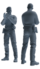 Detail view of MRY-SFW LYGR671 Los Angeles Patrol Police Six-Person Singing Group Model