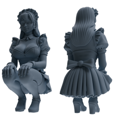 Detail view of MRY-SFW LYTR851 Maid Outfit Figure Modern Model 4 pcs Miniature Car Diorama Figures Scene Props Accessories Resin Model