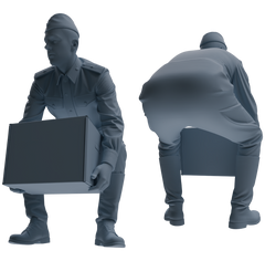 Detail view of MRY-SFW LYGR727 WWII Soviet Army War Scene Six-Person Carrying Group Model