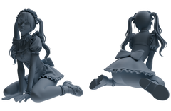 Detail view of MRY-SFW LYTR872 Maid Outfit Girl Figure Modern Model 3 pcs Model