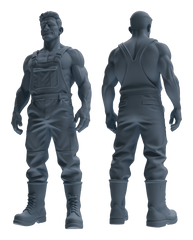 Detail view of MRY-SFW LYTR924 Farm Worker Man Multi-pose Modern Model 4 pcs Model