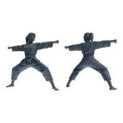 Detail view of MRY-SFW LYTR814 Karate Child Athlete Figure Modern Model 4 pcs Miniature Car Diorama Figures Scene Props Accessories Resin Model