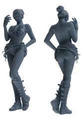 Detail view of MRY-SFW LYTR855 Cyberpunk Girl Figure Modern Model 3 pcs Miniature Car Diorama Figures Scene Props Accessories Resin Model